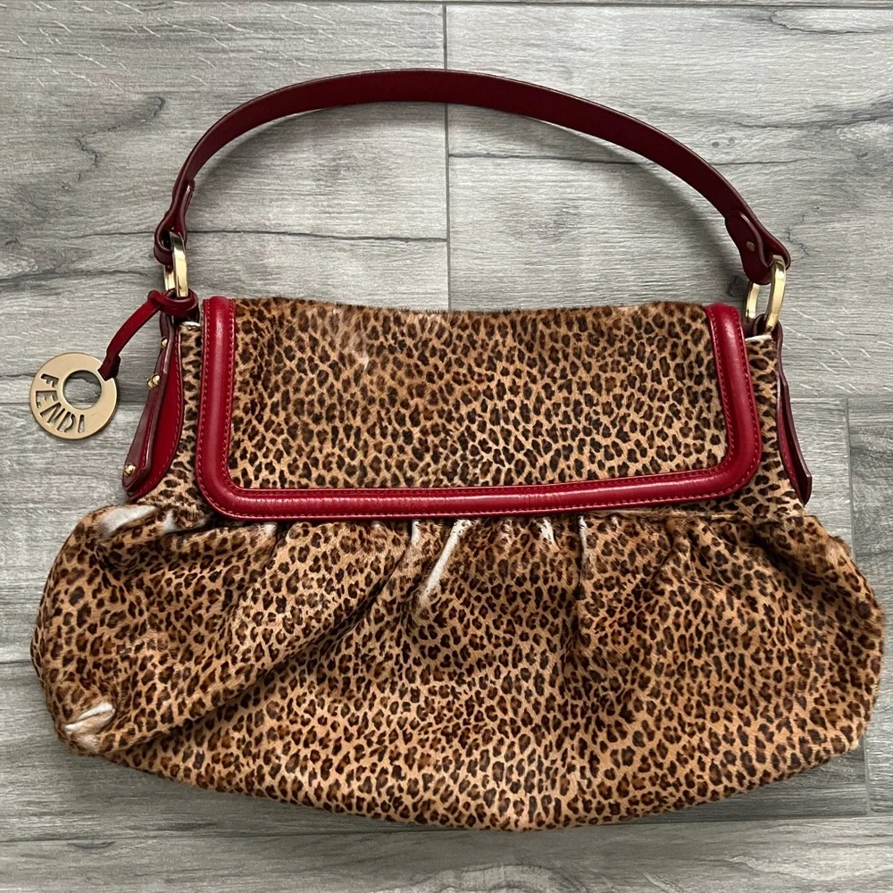 Fendi | Bags | Authentic And Rare Fendi Leopard Calfskin Red